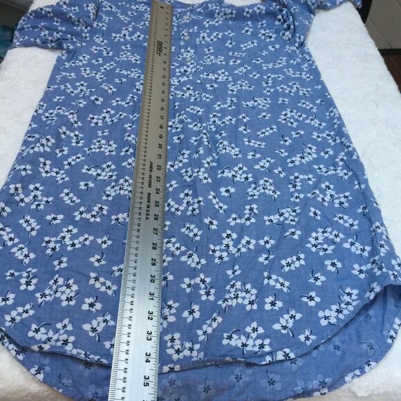 Lands' End Draper James Nightshirt Floral Chambray Long Sleeve Tunic Small 6-8 - Picture 6 of 7